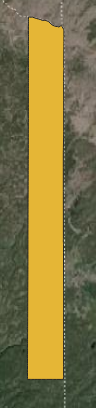 Tall, thin yellow polygon representing the Idaho portion of Yellowstone along the state border